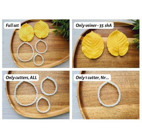 Silicone veiner, Rose leaf, style 1, set or individually