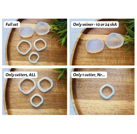 Silicone veiner, Rose petal texture, style 5, set or individually