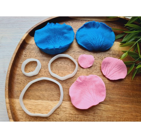 Silicone veiner, Rose petal texture, style 2, set or individually