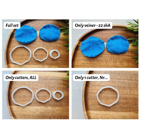 Silicone veiner, Rose petal texture, style 2, set or individually
