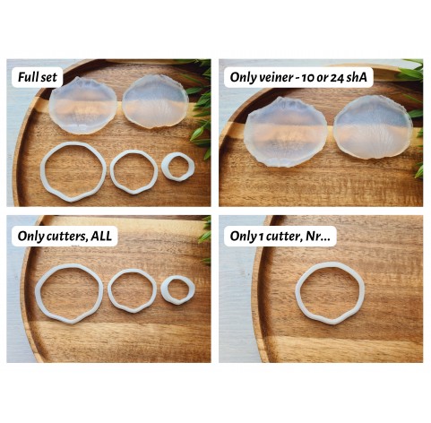 Silicone veiner, Rose petal texture, style 2, set or individually