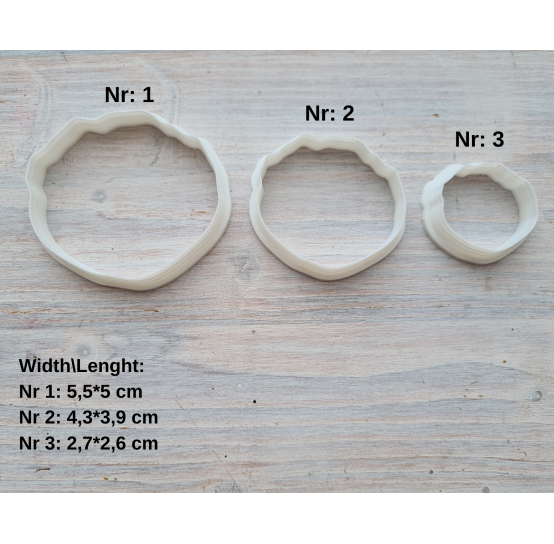 Silicone veiner, Rose petal texture, large, style 3, set or individually