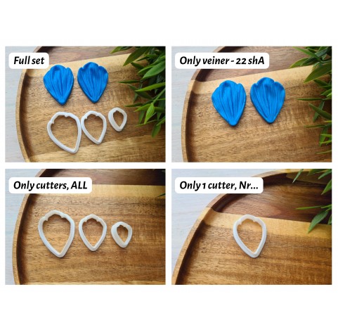Silicone veiner, Petal texture, style 1, set or individually