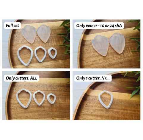 Silicone veiner, Petal texture, style 1, set or individually