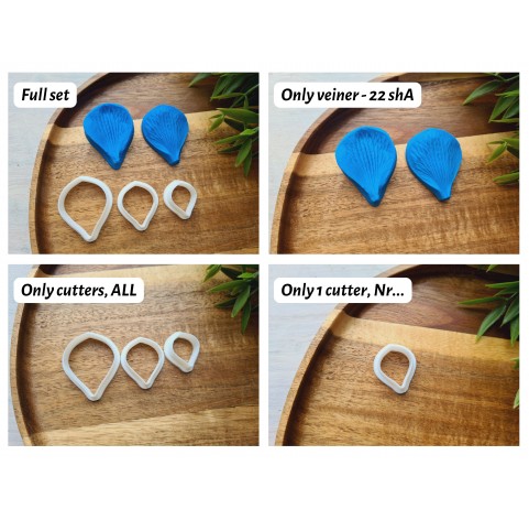 Silicone veiner, Petal texture, style 2, set or individually