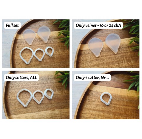 Silicone veiner, Petal texture, style 2, set or individually