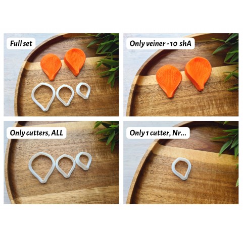 Silicone veiner, Petal texture, style 2, set or individually