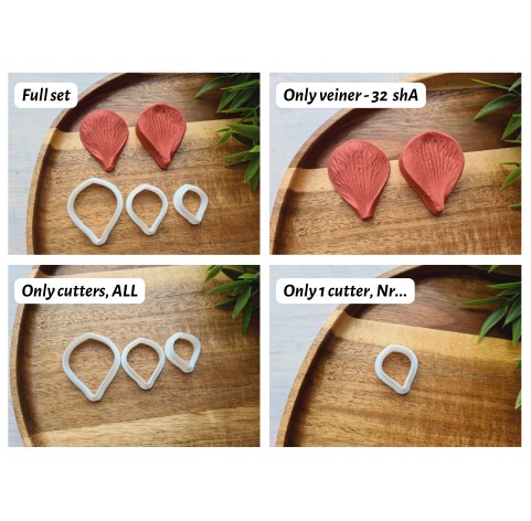 Silicone veiner, Petal texture, style 2, set or individually