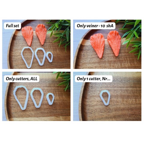Silicone veiner, Iris petal texture, set or individually
