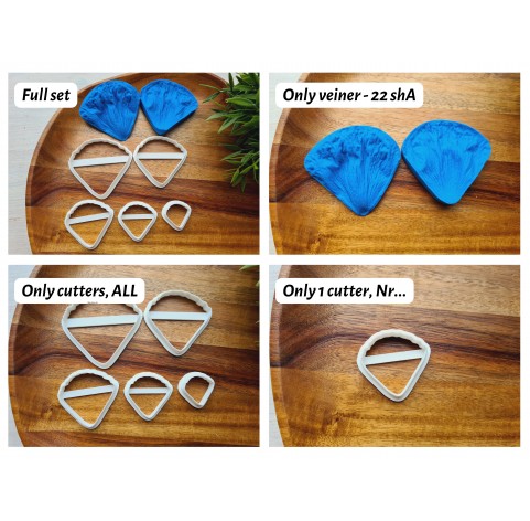 Silicone veiner, Petal texture, style 3, set or individually