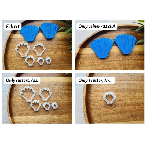 Silicone veiner, Petal texture, style 4, set or individually