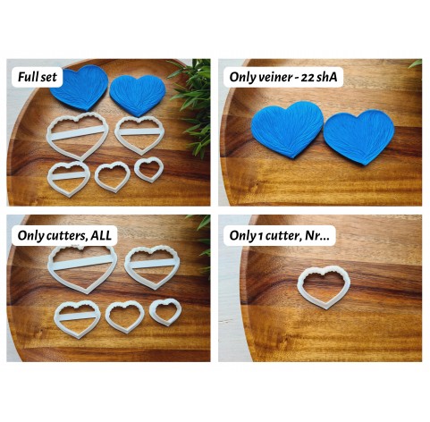 Silicone veiner, Petal texture, style 5, set or individually