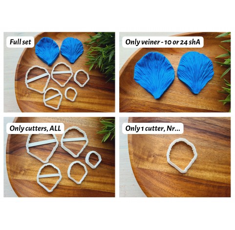 Silicone veiner, Peony petal texture, set or individually