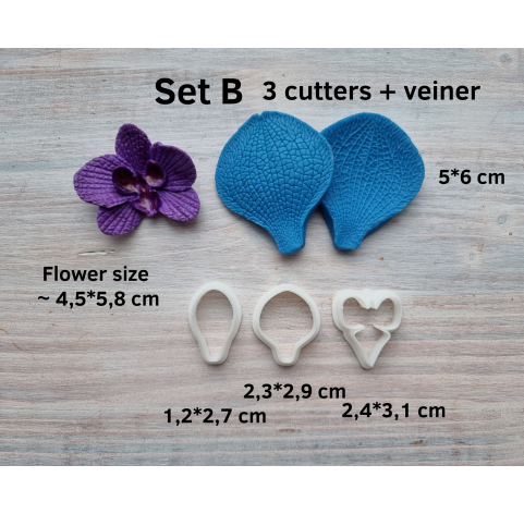 Silicone veiner, Orchid petal texture, style 1, Set A, Set B or Set C, set or individually