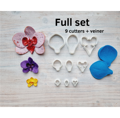 Silicone veiner, Orchid petal texture, style 1, Set A, Set B or Set C, set or individually