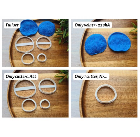Silicone veiner, Anemone petal texture, style 2, large, set or individually