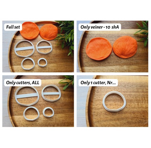 Silicone veiner, Anemone petal texture, style 2, large, set or individually