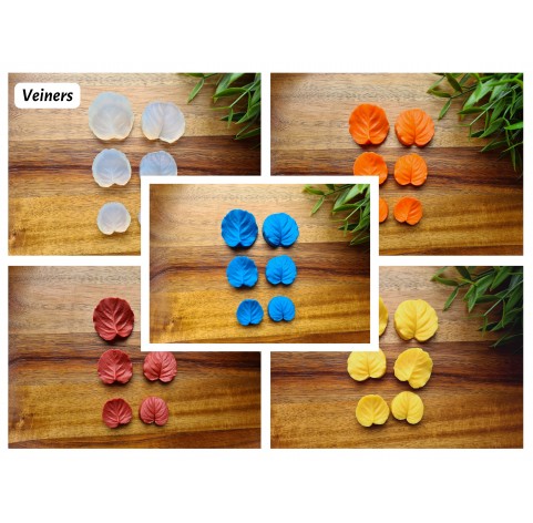 Silicone veiner, Violet leaf, Set A, Set B or Set C, set or individually