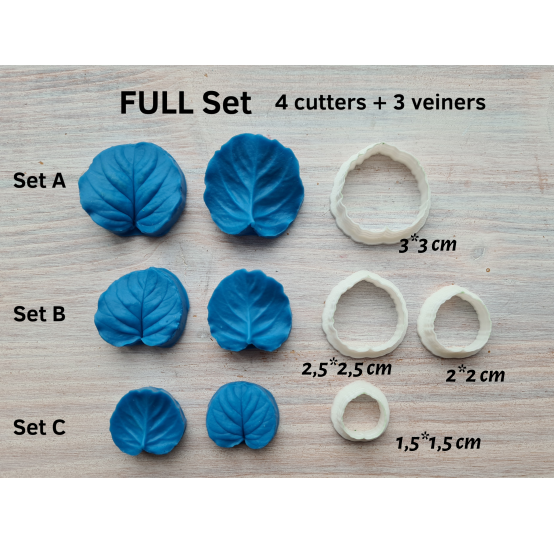 Silicone veiner, Violet leaf, Set A, Set B or Set C, set or individually