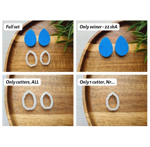Silicone veiner, Rose leaf, style 2, set or individually