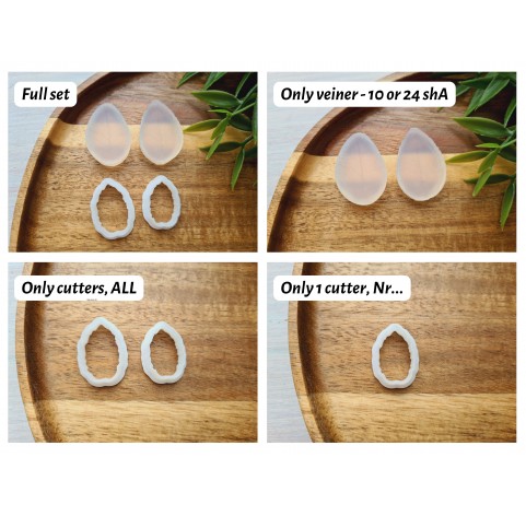Silicone veiner, Rose leaf, style 2, set or individually