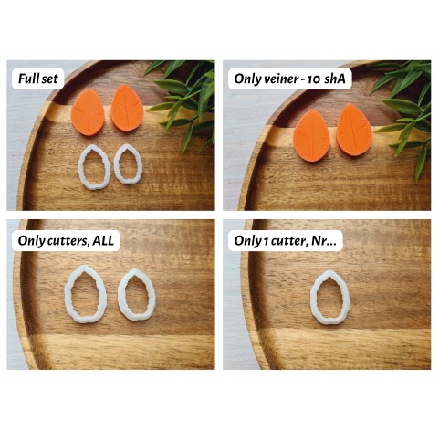 Silicone veiner, Rose leaf, style 2, set or individually