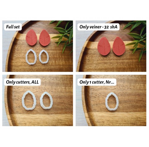 Silicone veiner, Rose leaf, style 2, set or individually