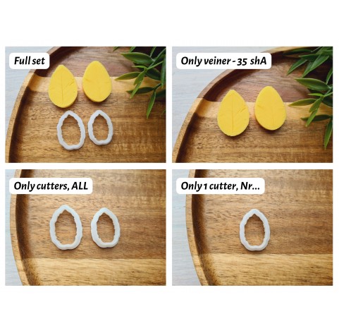 Silicone veiner, Rose leaf, style 2, set or individually