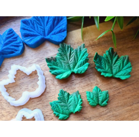 Silicone veiner, Cloudberry leaf, set or individually