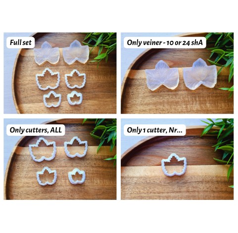 Silicone veiner, Cloudberry leaf, set or individually