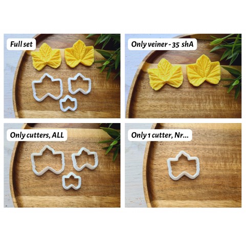 Silicone veiner, Cloudberry leaf, set or individually