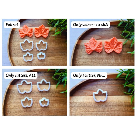 Silicone veiner, Cloudberry leaf, set or individually