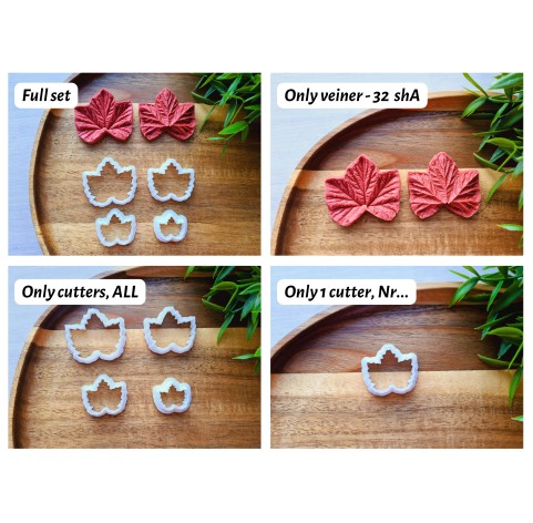 Silicone veiner, Cloudberry leaf, set or individually