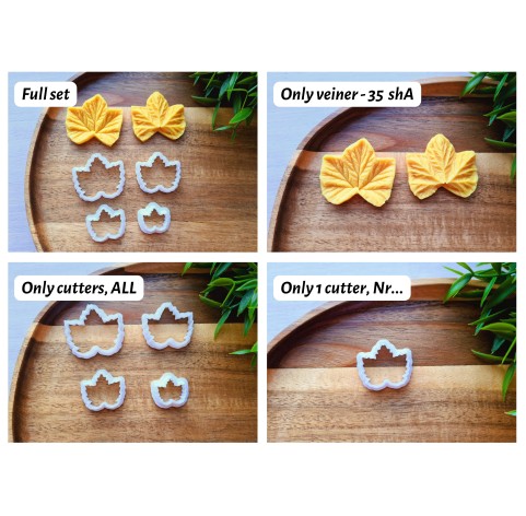 Silicone veiner, Cloudberry leaf, set or individually
