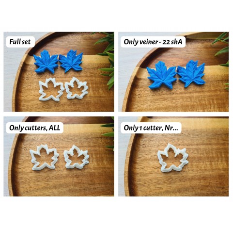 Silicone veiner, Maple leaf, set or individually