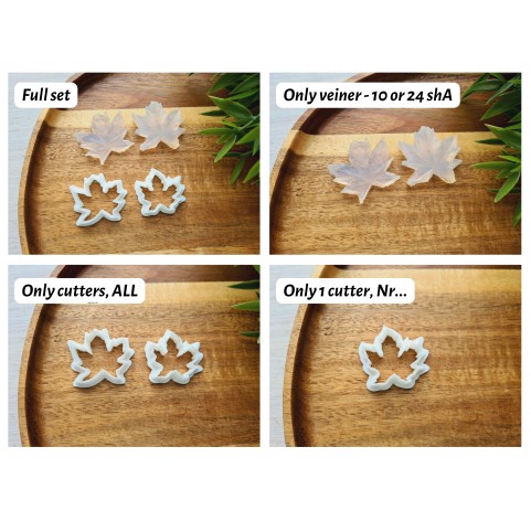 Silicone veiner, Maple leaf, set or individually