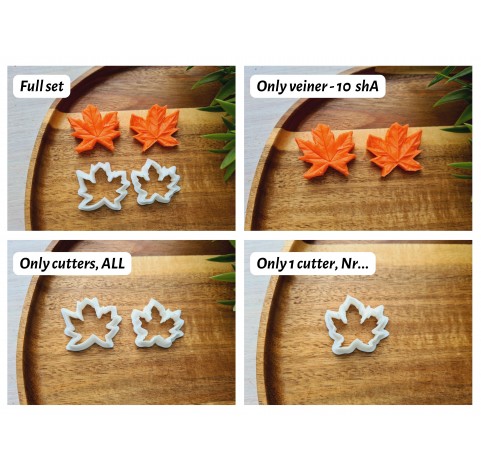 Silicone veiner, Maple leaf, set or individually