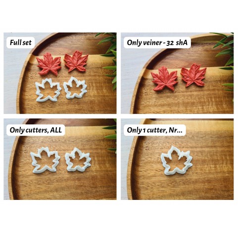 Silicone veiner, Maple leaf, set or individually