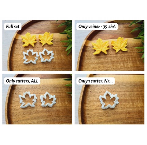 Silicone veiner, Maple leaf, set or individually