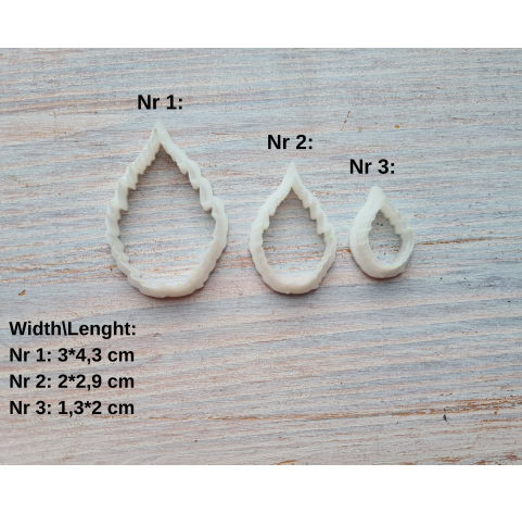 Silicone veiner, Raspberry leaf, style 3, set or individually