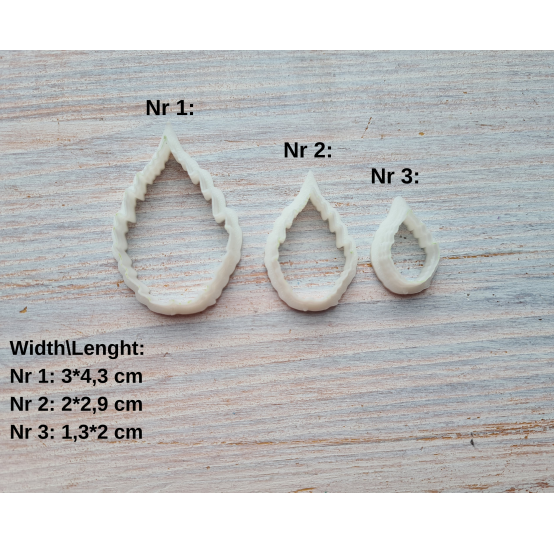 Silicone veiner, Raspberry leaf, style 3, set or individually