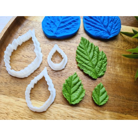 Silicone veiner, Raspberry leaf, style 3, set or individually
