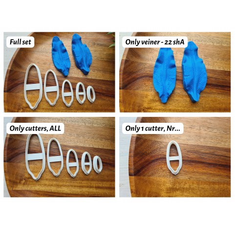 Silicone veiner, Lily petal texture, style 1, set or individually