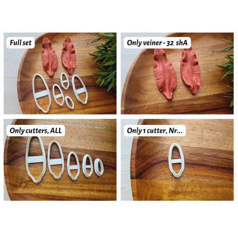 Silicone veiner, Lily petal texture, style 1, set or individually