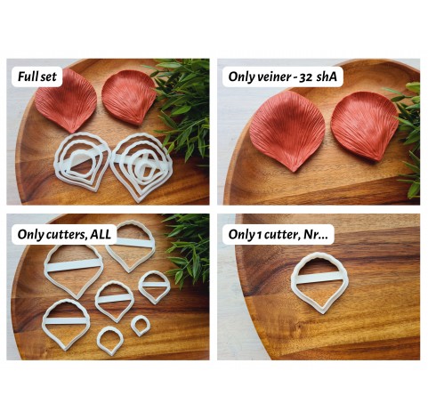 Silicone veiner, Hibiscus petal texture, set or individually