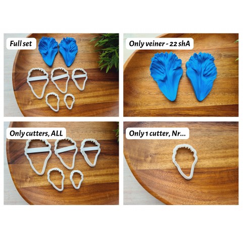 Silicone veiner, Parrot tulip petal texture, style 2, set or individually