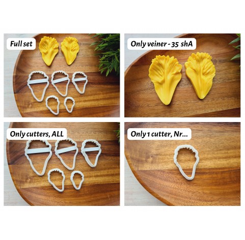 Silicone veiner, Parrot tulip petal texture, style 2, set or individually