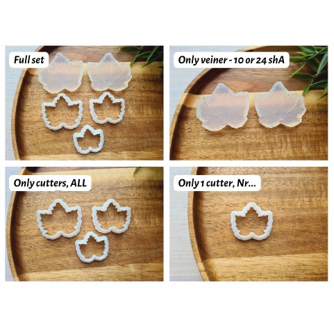 Silicone veiner, Currant leaf, set or individually