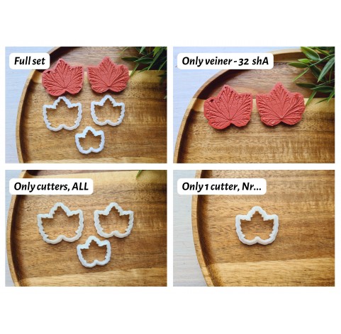 Silicone veiner, Currant leaf, set or individually