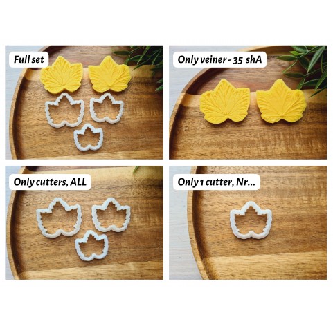Silicone veiner, Currant leaf, set or individually